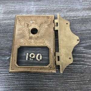 ANTIQUE 1892/1895 BRASS BRONZE MAIL‎ BOX DOOR 1800s  As Shown
